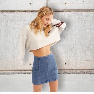 Free People Nautilus Blue Modern Femme Denim Mini Skirt